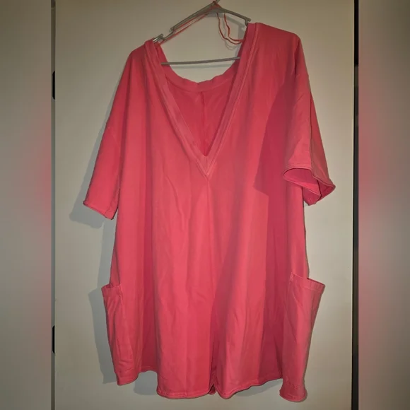 Free People Hibiscus Hot Shot Tee Romper Size XL - Picture 2 of 6